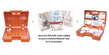 Erste Hilfe Kasten mit aktueller DIN/EN 13157 für BÜRO & BETRIEBE inkl. DIN/EN 13164 für KFZ + 90°-Arr.